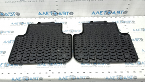 Set of floor mats for Audi Q7 16-25, black rubber, worn front mats