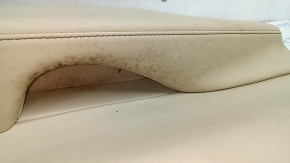 Rear left door panel for Lexus ES300h ES350 13-15 beige with beige leather insert, beige leather armrest, glossy wood molding, with handle, scuffs, needs cleaning