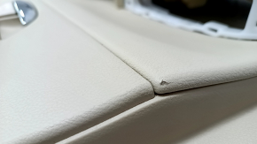 Rear right door panel for Lexus ES300h ES350 13-15 beige with beige leather insert, beige leather armrest, glossy wood molding, with handle, scuffs, needs cleaning, tear in leather