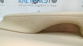 Rear right door panel for Lexus ES300h ES350 13-15 beige with beige leather insert, beige leather armrest, glossy wood molding, with handle, scuffs, needs cleaning, tear in leather