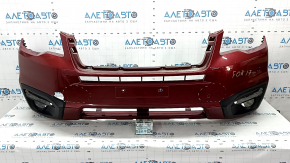 Subaru Forester 17-18 SJ front bumper, bare, red, scratches, pressed, non-factory holes