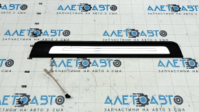 Front left outer door sill trim for Audi Q7 16-25, black with chrome, backlit, scratches