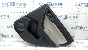 Subaru Forester 17-18 SJ rear right door panel, black with gray cloth insert, gray leather armrest, with handle, broken mount