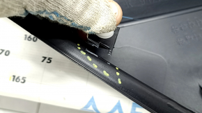 Subaru Forester 17-18 SJ rear right door panel, black with gray cloth insert, gray leather armrest, with handle, broken mount
