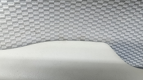 Subaru Forester 17-18 SJ front left door panel, black with gray cloth insert, gray leather armrest, with handle, with gray trim, broken mount, scratches, needs cleaning