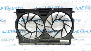 Bare radiator shroud diffuser for Audi Q7 16-25 2.0T, 3.0T for 2 1200W fans without 1 damper