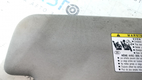 Left visor for Toyota Prius V 12-17, gray, without hook, dry-cleanable