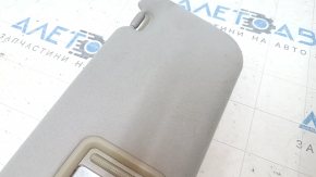 Left visor for Toyota Prius V 12-17, gray, without hook, dry-cleanable