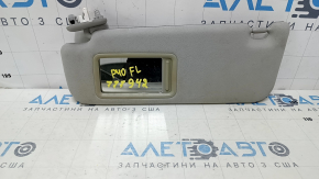 Left visor for Toyota Prius V 12-17, gray, without hook, dry-cleanable