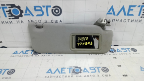 Right sun visor for Toyota Prius V 12-17, gray, without hook, dry-cleanable