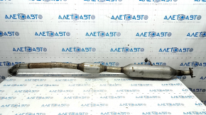 The exhaust pipe with the catalytic converter of the Lexus ES300h 13-18 is crushed.