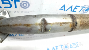 The exhaust pipe with the catalytic converter of the Lexus ES300h 13-18 is crushed.
