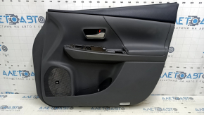 Door trim, front right, Toyota Prius V 12-17, dark gray, dark gray leather insert, for JBL speakers, with handle, scratches, worn leather