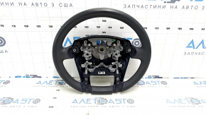 Naked steering wheel for a Toyota Prius V 12-17, black rubber, worn, needs cleaning.