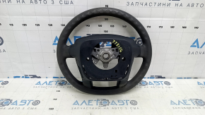 Naked steering wheel for a Toyota Prius V 12-17, black rubber, worn, needs cleaning.