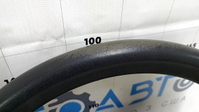 Naked steering wheel for a Toyota Prius V 12-17, black rubber, worn, needs cleaning.