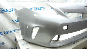 Bare front bumper for Toyota Prius V 12-14 pre-restored, with parking sensors and a washer, silver, scratches
