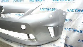 Bare front bumper for Toyota Prius V 12-14 pre-restored, with parking sensors and a washer, silver, scratches