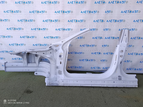 Front left quarter Tesla Model S 12-15 pre-rest RWD on the body, aluminum panel, white