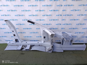 Front left quarter Tesla Model S 12-15 pre-rest RWD on the body, aluminum panel, white