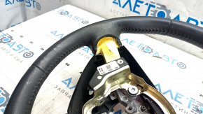 Nissan Leaf 13-17 steering wheel, black leather, heated, scratched, worn, peeling