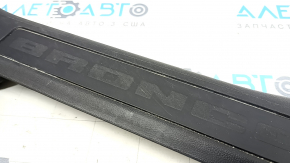 Front left door sill plate for 2021-2025 Ford Bronco Sport, black, scuffed