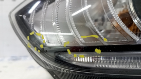 Left front headlight for Kia Niro 17-19 HEV, PHEV, with bracket, halogen, LED DRL, without seal, polishable, scratches, spider web on glass