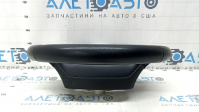The steering wheel is bare, Ford Bronco Sport 21-25, black leather, without heating, buttons, or paddle shifters.