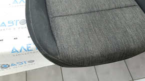 Lower passenger seat trim for a Ford Bronco Sport 2021-25, heated, black and dark gray leather combination, ready to clean
