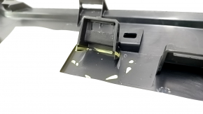 Honda Accord 23-24 center console trim, right side, large, black, scratches, broken fasteners