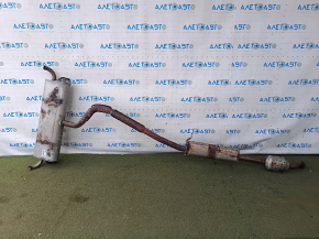 Rear muffler with barrel for Ford Bronco Sport 2011-2015 1.5T with catalytic converter, rusty