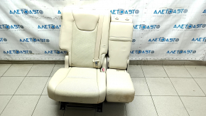 Rear seats, 2nd row, right, Lexus RX350 RX450h 10-12 leather, beige, without airbag, perforation, with belt and armrest, dents in leather, rust, broken trim