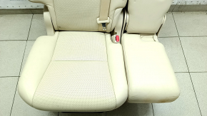 Rear seats, 2nd row, right, Lexus RX350 RX450h 10-12 leather, beige, without airbag, perforation, with belt and armrest, dents in leather, rust, broken trim