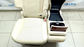 Rear seats, 2nd row, right, Lexus RX350 RX450h 10-12 leather, beige, without airbag, perforation, with belt and armrest, dents in leather, rust, broken trim