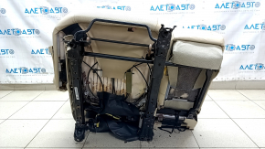 Rear seats, 2nd row, right, Lexus RX350 RX450h 10-12 leather, beige, without airbag, perforation, with belt and armrest, dents in leather, rust, broken trim