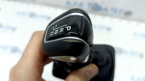 Volvo XC90 16-22 T5, T6 gear knob, black leather, with cover, chrome, scratches, worn
