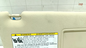 Right visor for Lexus RX350 RX450h 10-15 beige, without hook, for cleaning