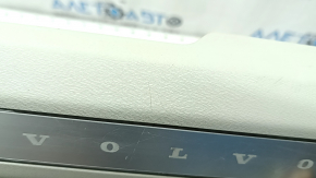 Volvo XC90 16-23 front right inner door sill trim with backlight, gray, scratches, broken