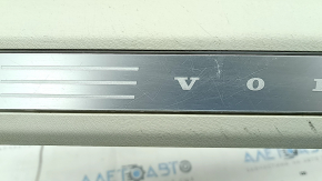Front left inner door sill plate for Volvo XC90 16-23, gray with chrome insert and backlight, scratches, broken