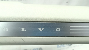 Front left inner door sill plate for Volvo XC90 16-23, gray with chrome insert and backlight, scratches, broken