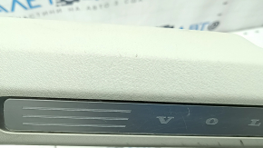 Front left inner door sill plate for Volvo XC90 16-23, gray with chrome insert and backlight, scratches, broken