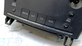 Lexus Hs250h radio has 10-12 scratches, missing buttons, and peeling chrome.