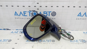 Left side mirror assembly for Lexus RX350 RX450h 10-12, 14 pins, auto-dimming, turn signal, backlight, blue, scratches, sand