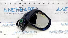Right side mirror assembly for Lexus RX350 RX450h 10-12, 14 pins, auto-dimming, turn signal, backlight, blue, scratches, sand