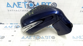 Right side mirror assembly for Lexus RX350 RX450h 10-12, 14 pins, auto-dimming, turn signal, backlight, blue, scratches, sand