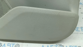 Door trim, rear left, Volvo XC90 16-20, gray and black leather, insert and armrest, gray leather, with birch wood molding, bumps, scratches, ready for dry cleaning