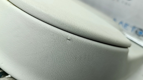 Door trim, rear left, Volvo XC90 16-20, gray and black leather, insert and armrest, gray leather, with birch wood molding, bumps, scratches, ready for dry cleaning