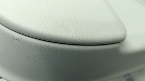 Door trim, rear left, Volvo XC90 16-20, gray and black leather, insert and armrest, gray leather, with birch wood molding, bumps, scratches, ready for dry cleaning