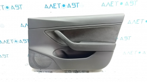 Tesla Model 3 18-20 front right door panel, black leather, Alcantara insert, leather armrest, with window control and door opening button