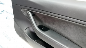Tesla Model 3 18-20 front right door panel, black leather, Alcantara insert, leather armrest, with window control and door opening button